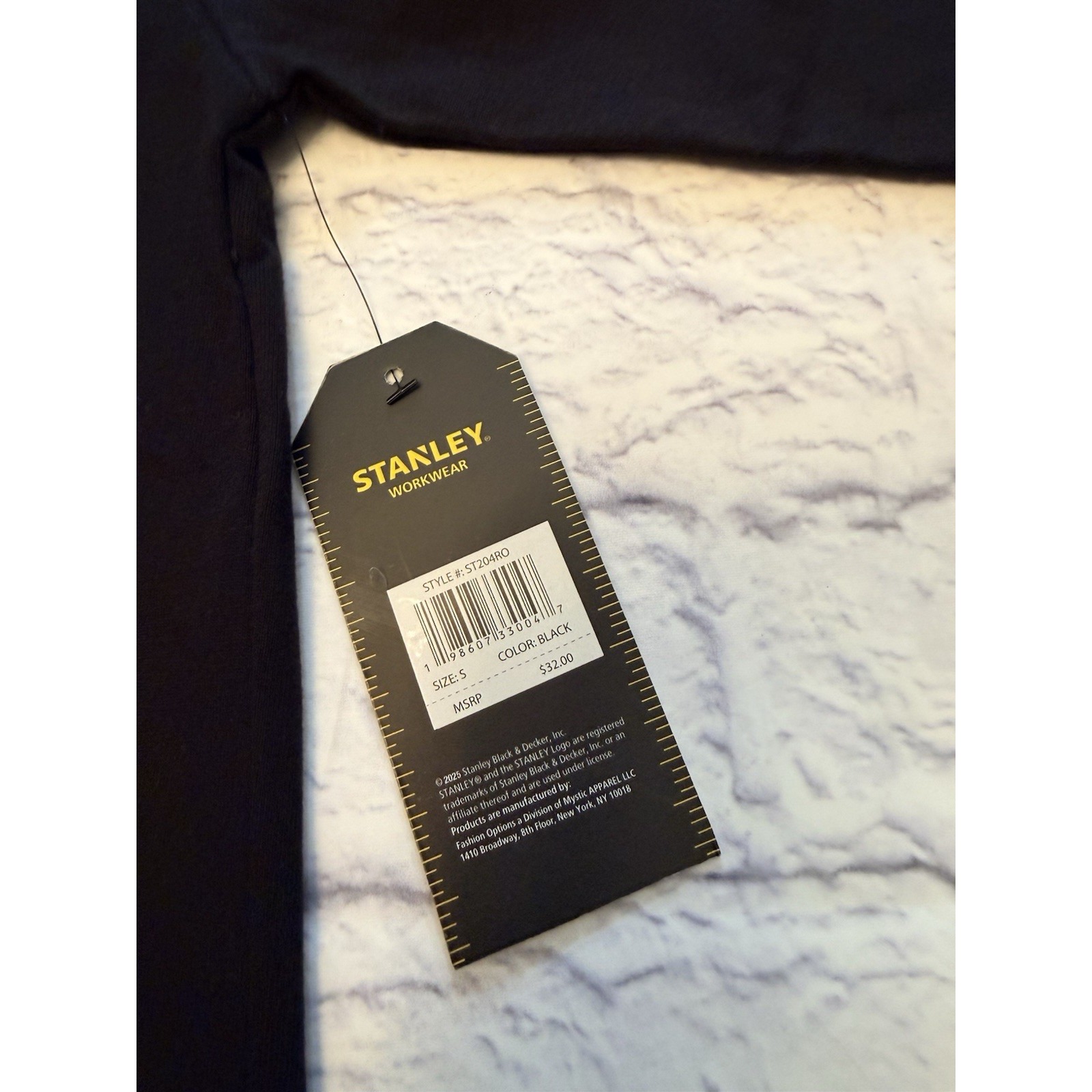 Stanley Workwear Men's Small Cotton Blend Black Henley Long Sleeve Shirt, Nwt — image 7 of 8